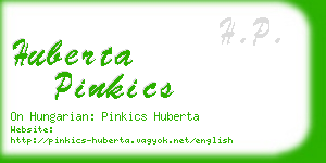 huberta pinkics business card